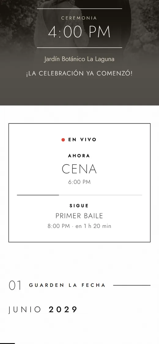 Agenda en vivo: Ahora cena, sigue primer baile