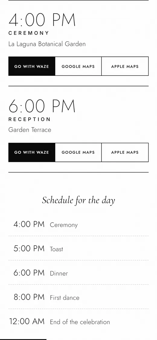 La invitación en inglés